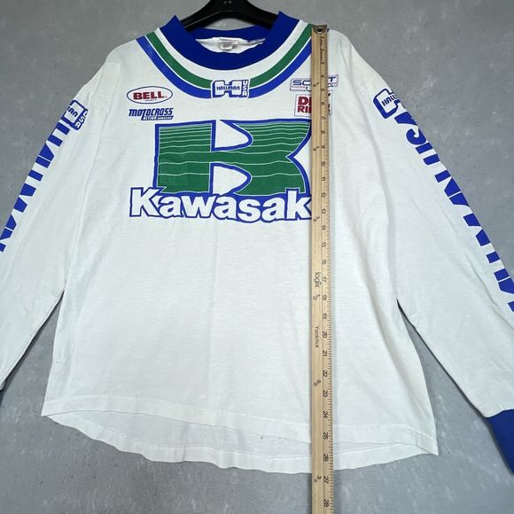 Vintage Kawasaki Motocross Shirt Racing Jersey Men Large AHRMA MX KX BMX 80s 90s - Picture 10 of 16